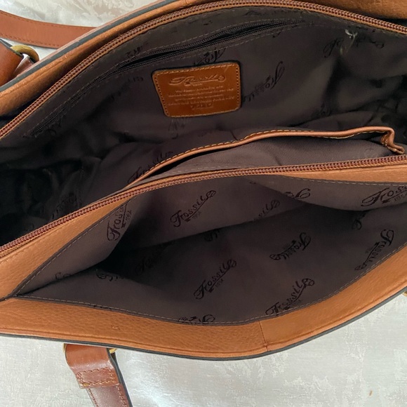 Vintage Fossil Leather Patchwork Shoulder Bag - Picture 7 of 11